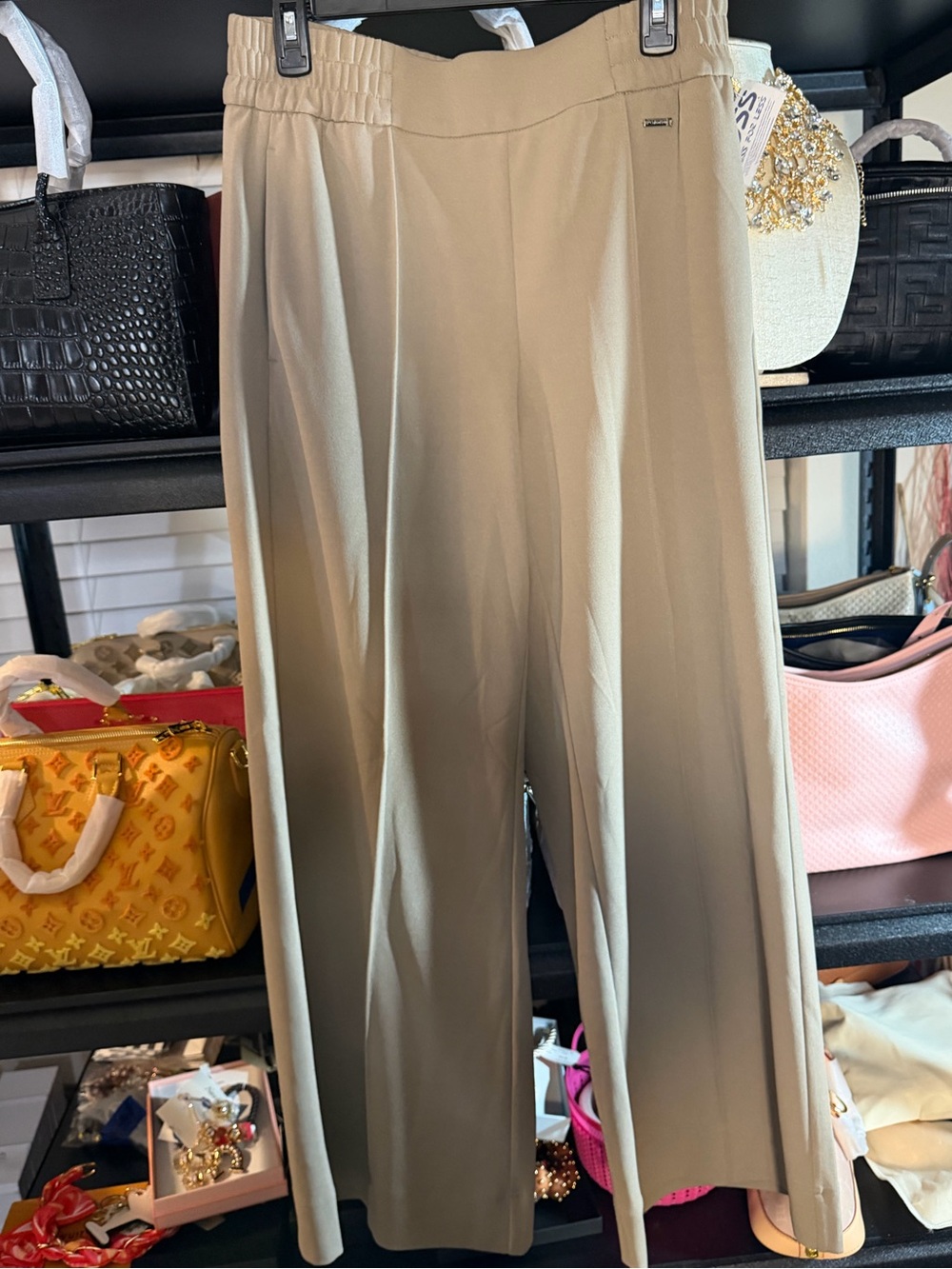 Calvin Klein Wide-Leg Pants in Taupe